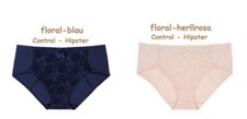 🍀DORINA🍀LINDSAY-Slip Mikrofaser Control-Hipster florale Spitze rosa oder blau
