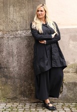 ELLI - Lagenlook LONG BLUSE / JACKE Gr 44 bis 54 - schwarz