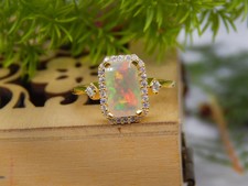 Natürlich Feuer Opal Ring 925