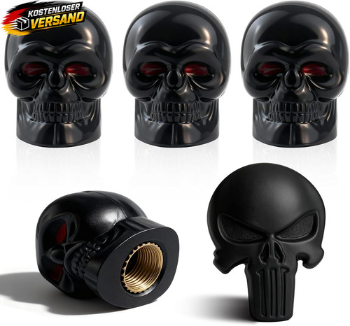 4er set totenkopf ventilkappen - 4er,