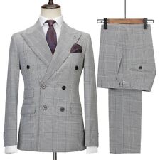 Klassischer Chambray-Anzug Für Männer Lässiger Business-Stil Zweireiher-Jacke