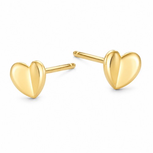 Herz ohrstecker gelbgold - herz,