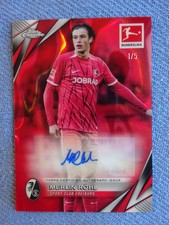 2025 Topps Chrome Bundesliga Merlin Röhl Auto Red Lava 1/5 Sc Freiburg Everton