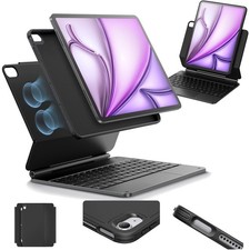 iPad Air 13 Hülle Tastatur Magnetständer Bluetooth QWERTZ Schwarz Zubehör