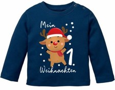 Baby Langarmshirt Mein 1. Weihnachten Weihnachtsoutfit Spruch Grinch Rentier