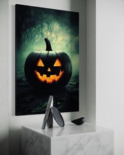 Leinwand Bild Halloween Slasher Düster Horror Filme Wandbild Kürbis