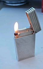 ST Dupont  versilbert Gasfeuerzeug Vintage  ( F5 )