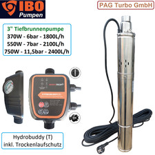 3" IBO Tiefbrunnenpumpe Schneckenpumpe 370,550,750W  7 - 11,5bar Schaltautomatik