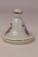  Deckel Porzellan Ersatzdeckel Deckeldose Bonboniere Dose Goldrand Blumen weiß