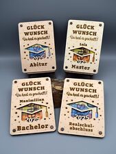 Personalisierbare Holzkarte für Geldgeschenke – perfekt zum Abschluss, Abitur
