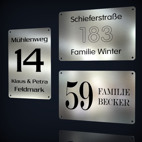 Edelstahl hausnummernschild - edelstahl,