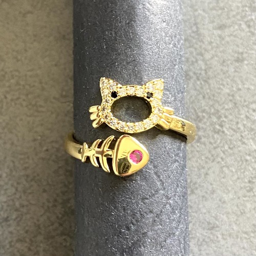 Ring katze fisch skelett - &,