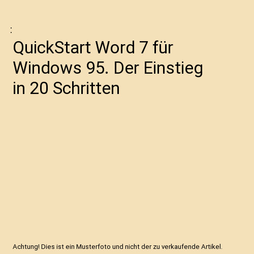 Quickstart word für windows - quickstart, 7