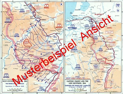 Reprokarte 1945 rheinland - reprokarte,