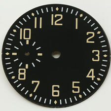 Flieger Zifferblatt für ETA Unitas 6497, Black Enamel, Dial Cadran Superluminova