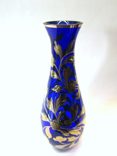 Glas vase kobaltblau - glas,