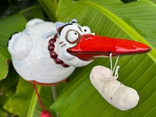 STORCH mit Baby Keramik Geburt