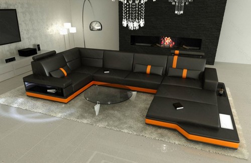 Wohnlandschaft leder sofa - wohnlandschaft,