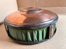 M 35) Antiker runder Lampenschirm für Deckenlampe Schirm aus Stoff und Metall *