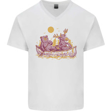 A Bär & Elch Kayakfahren Kanufahren Kajak Kanu Herren V-Ausschnitt Baumwolle