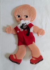alte flache Puppe Vintage Spielzeug russisch ? Plastik  sammeln Figur Mädchen 