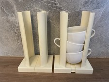 Schumm Plastic Tassenhalter Tassen Ständer Stapler beige Vintage Retro 60er 70er