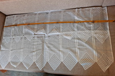 2 Stücke Meterware Bistro Scheiben Gardine Weiß,  je ca 134 x 40 cm