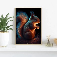Eichhörnchen Wald Leinwand Bild Poster Wandkunst Natur Tier Deko