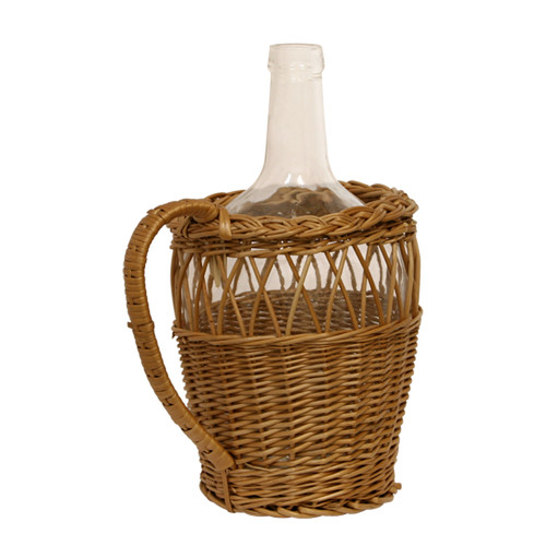 Flasche mit weidenkorb - ,