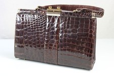 Vintage Krokodilleder Tasche - Vassar Handtasche - 1950er J. Artenschutz EU /276