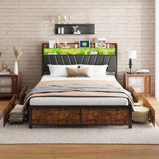 180x200cm Polsterbett mit LED