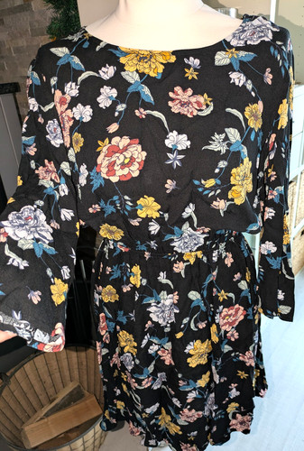 Kleid schwarz bunt - kleid, *