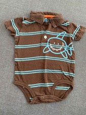 Carter's - Braun-Blauer Body mit Kragen (3 months)