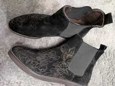 Spieth & Wensky Stiefeletten, Wildleder schwarz mit tollem Muster, Neu ohne OVP