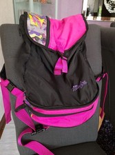Rucksack Vintage Retro Malga schwarz pink lilia bunt 