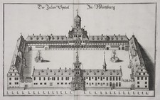 Würzburg Juliusspital Unterfranken Bayern Kupferstich engraving Merian 1650