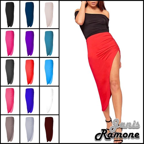 Damen seitenschlitz maxirock - damen,