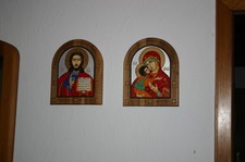 Zwei Holz Ikonen /  Wandbilder