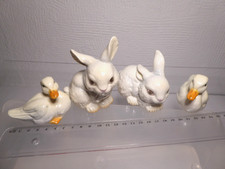 70/80er J. Goebel Keramik glasiert Enten 3200303 und Hasen 3481509 bis 9 cm 220g
