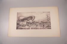 Radierung Horst Miesler Berlin Kongresshalle um 1970