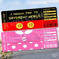 Ticket Flug Bordkarte Paris Florida Disney Mickey Mouse Minnie Disneyland