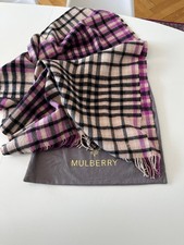 Mulberry Schal Kariert 70cm x 180cm 100% Wolle Made In England
