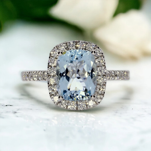 Karat cushion cut aquamarin - karat,