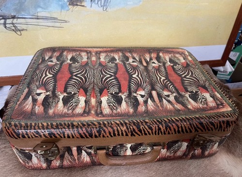Koffer zebras alt handarbeit - koffer,