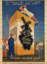 GEG Haferflocken XL Reklame 1935 Stabhochsprung Leichtatlethik Genossenschaft