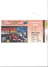 FORMEL 1 Nürburgring 2002, F1 Grand Prix von Europa, Sammler Ticket