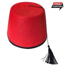 Roter Fez Tarboosh Hut marokkanisch Tommy Cooper Erwachsene türkisch Verkleidung Kostüm