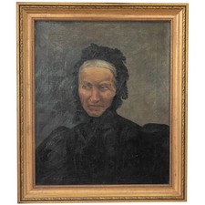 60 x 48 cm - Antikes Ölgemälde H. Wettig (?) Damenporträt - um 1880