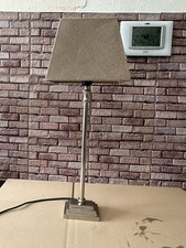 Tischleuchte Edelstahlfuß Chrom Antik Stil Tischleuchte Leuchte Grau