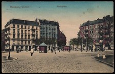 1921 AK Hamburg-Veddel Marktplatz TOP-Straßenkarte echt gelaufen gut erh. SELTEN